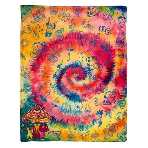 Mushroom tie dye - mushroom, blanket